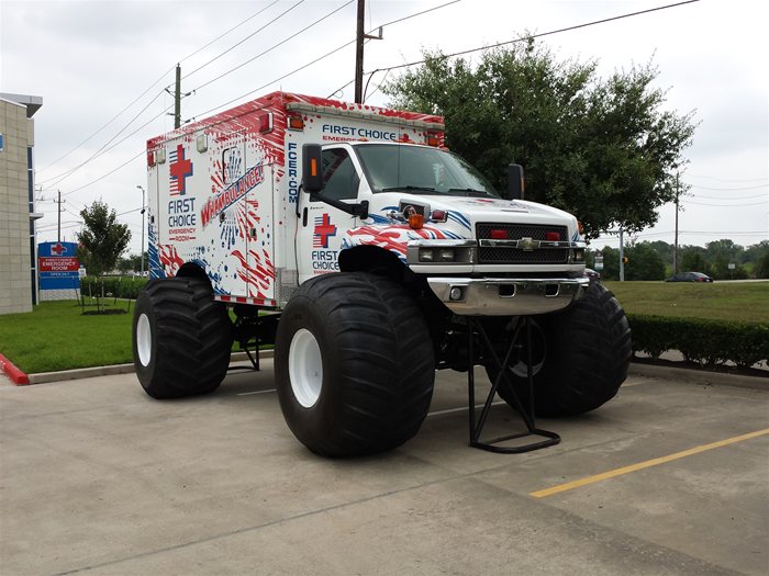 Pearland First Choice Emergency Room Monster Truck Ambulance