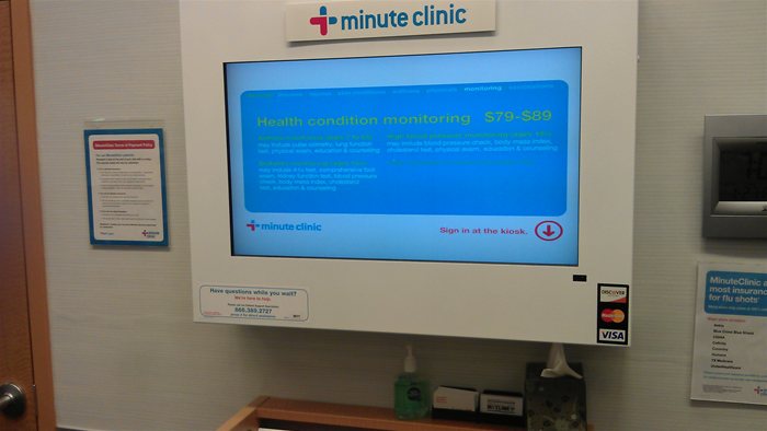 CVS Minute Clinic Welcome Screen