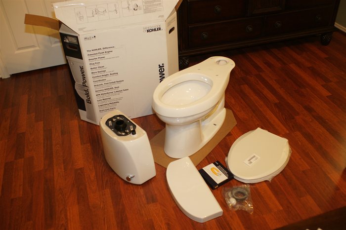 Kohler Cimarron Toilet parts included in box