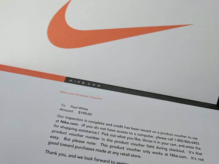 Nike Warranty Claim Voucher