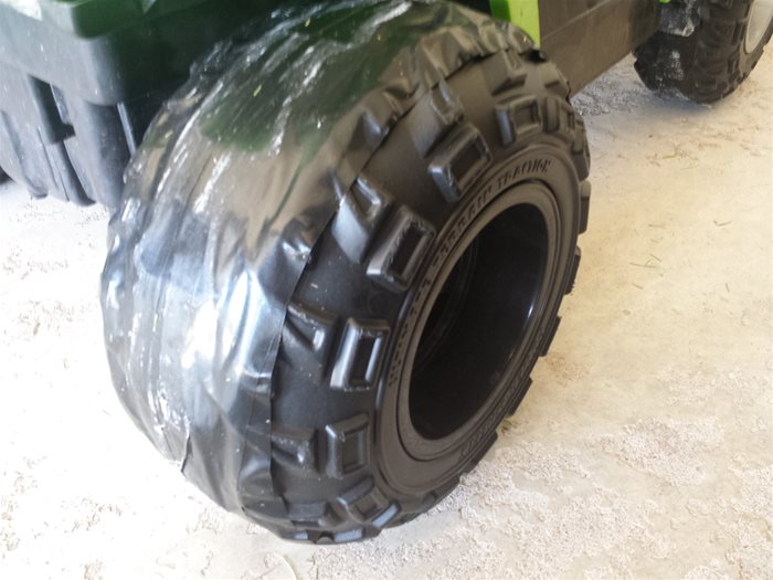 Power Wheels Rear Tire after wrapping with Duck Tape