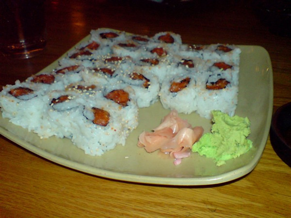Spicy Salmon Rolls at Oishii