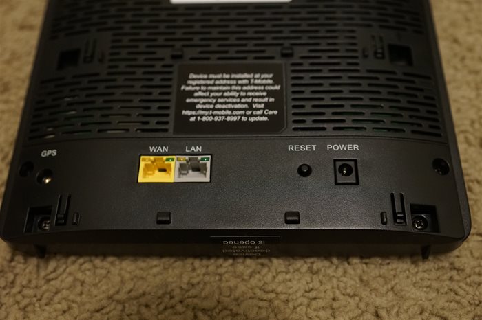 Tmobile 4G LTE Cellspot backside connections and ports