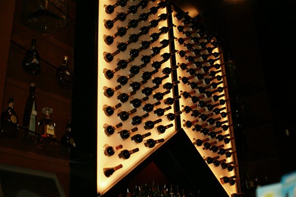Wine rack of Upstairs Bar of Reign Lounge