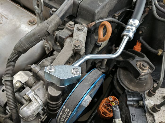hose connected to Power Steering Pump