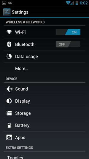 Android 4.0 System Settings